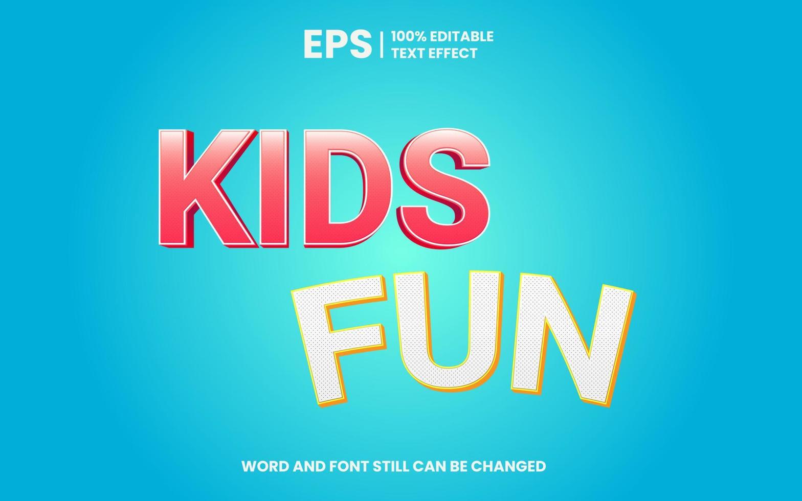 Kids Fun Editable Text Effect vector