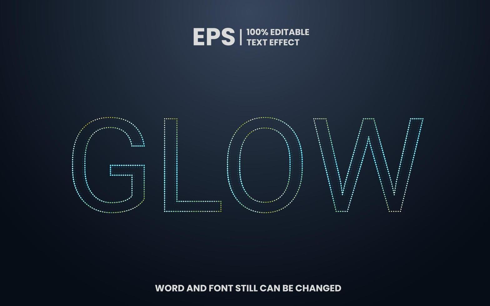 Glow Editable Text Effect vector