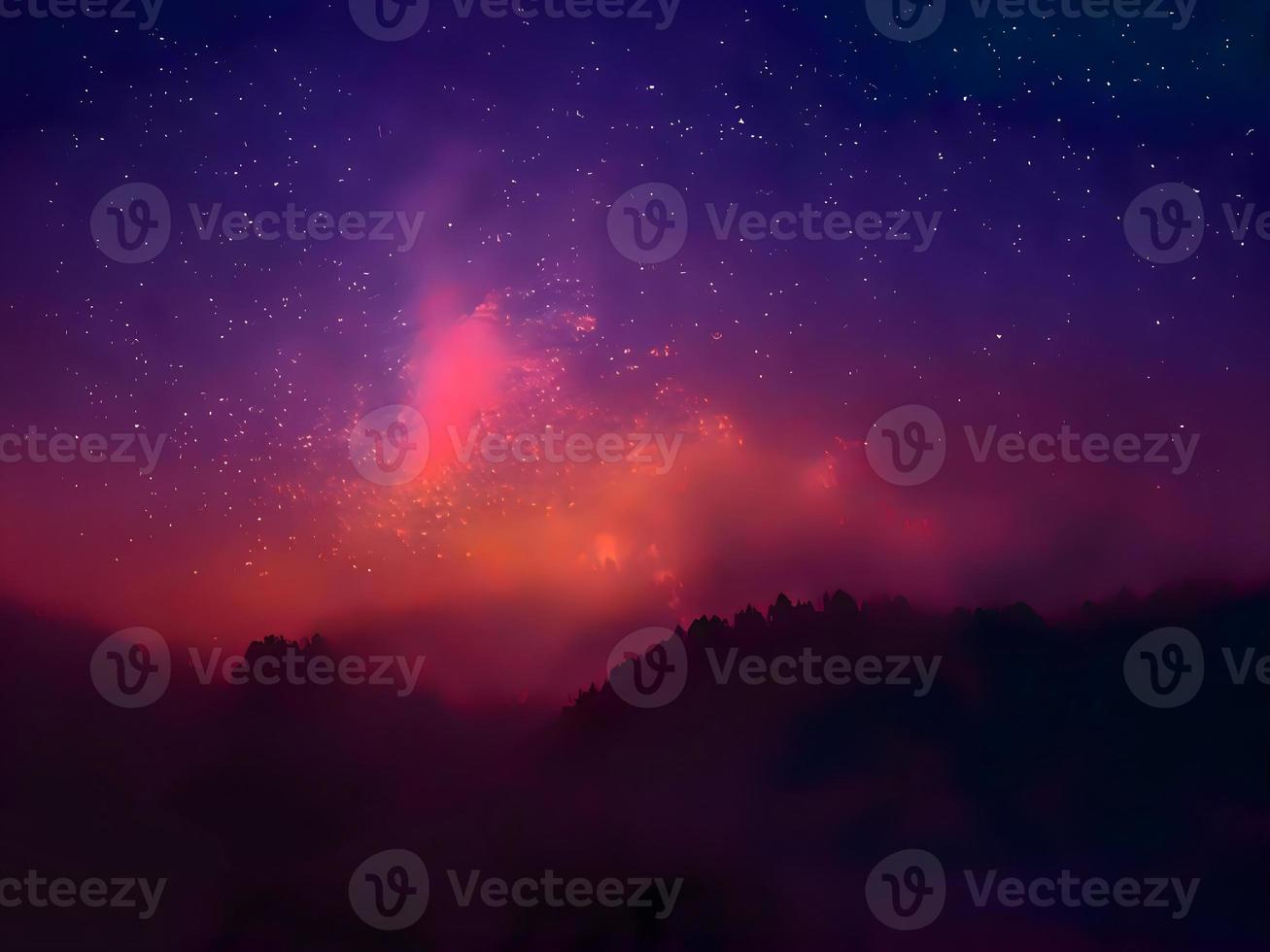 night landscape mountain and milky way galaxy background our galaxy, long exposure, low light photo