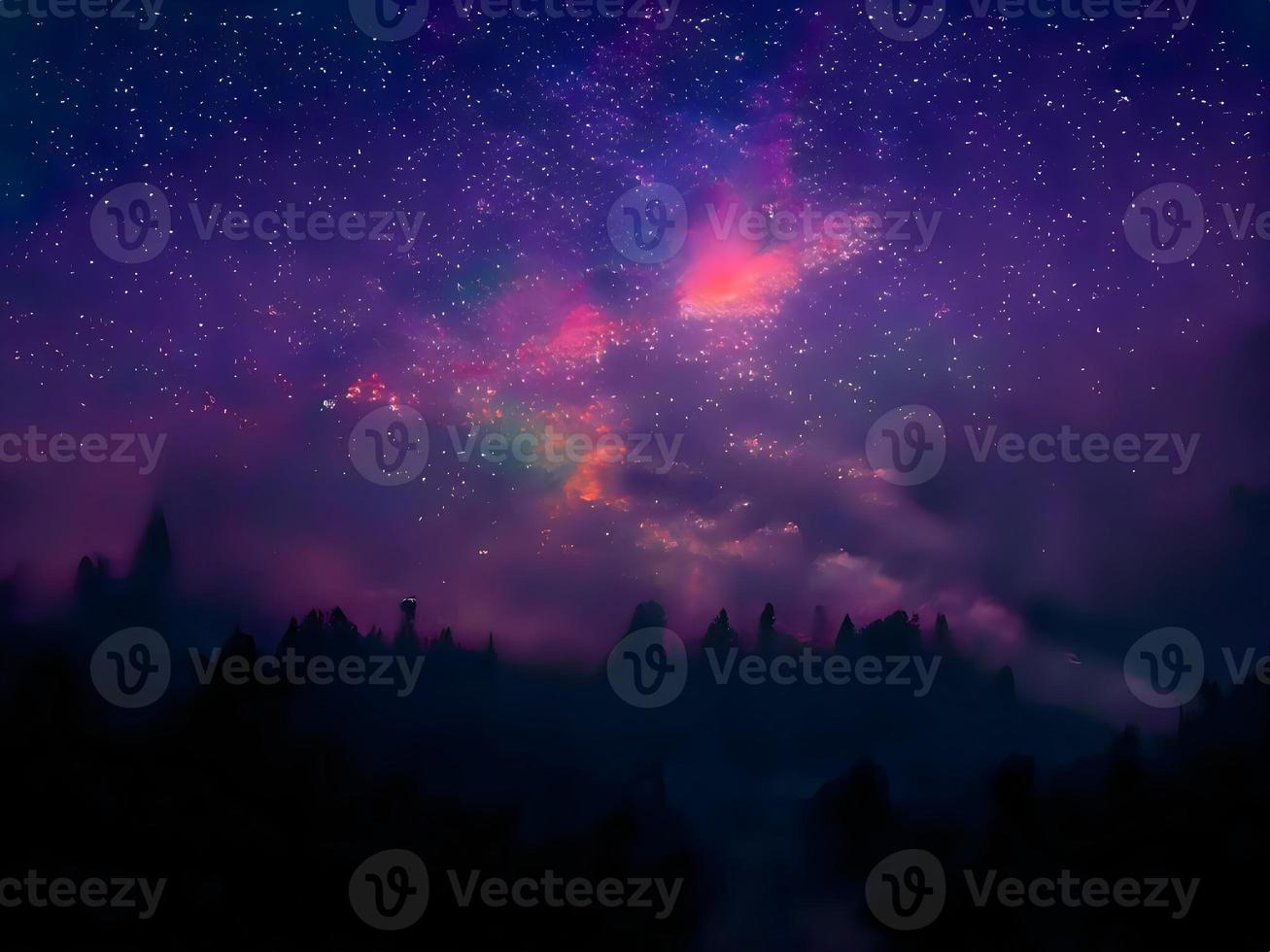 night landscape mountain and milky way galaxy background our galaxy, long exposure, low light photo