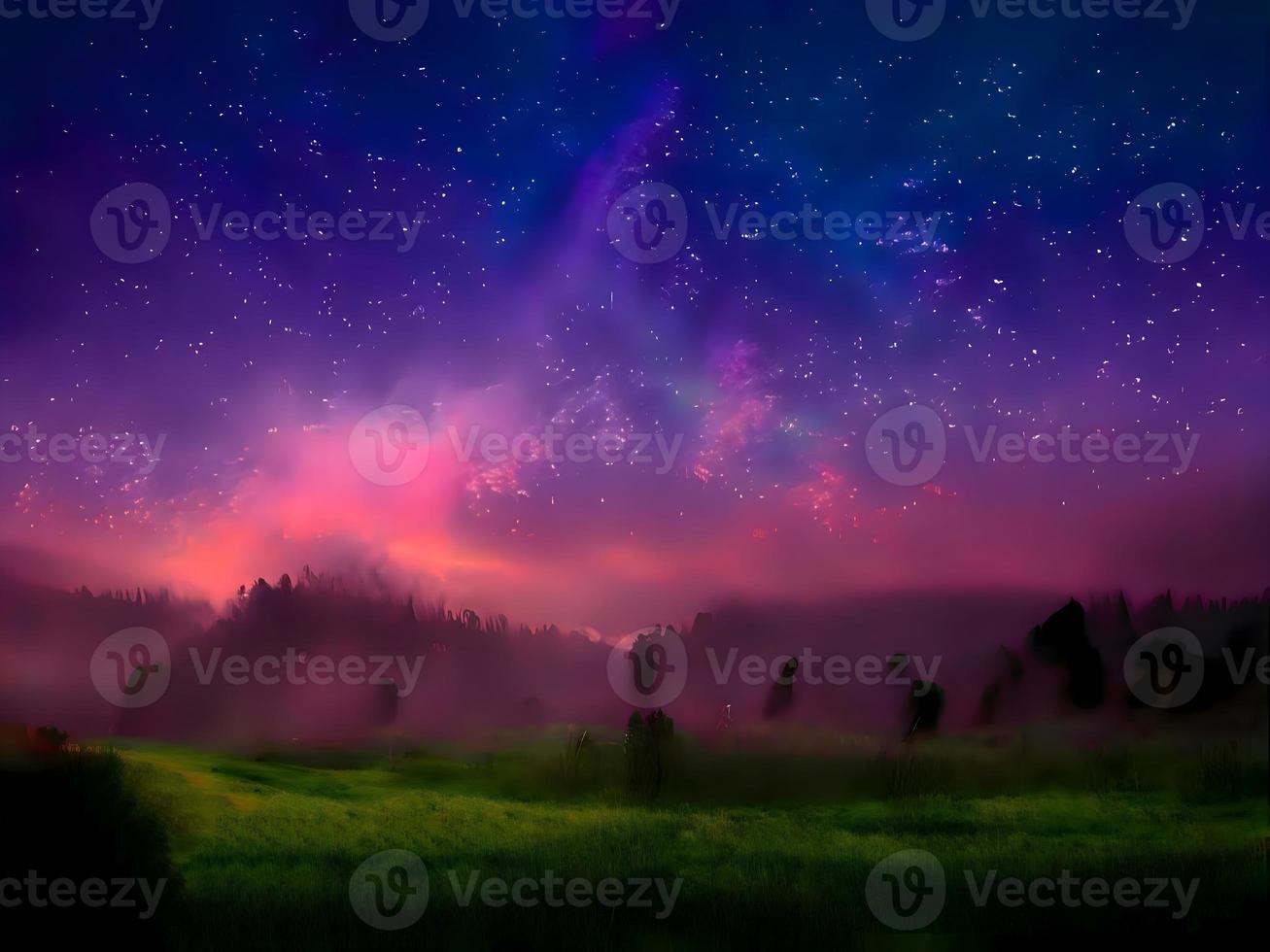 night landscape mountain and milkyway galaxy background, long exposure, low light photo