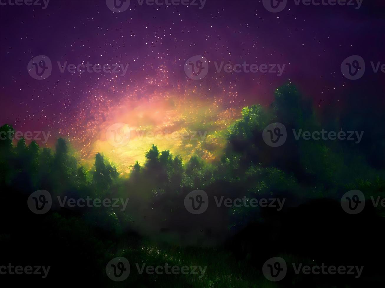night landscape mountain and milky way galaxy background our galaxy, long exposure, low light photo