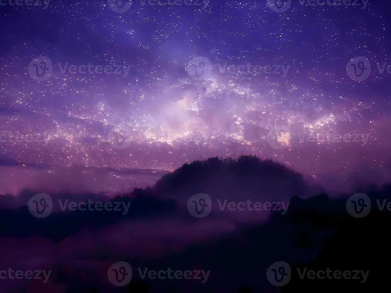 night landscape mountain and milky way galaxy background our galaxy, long exposure, low light photo