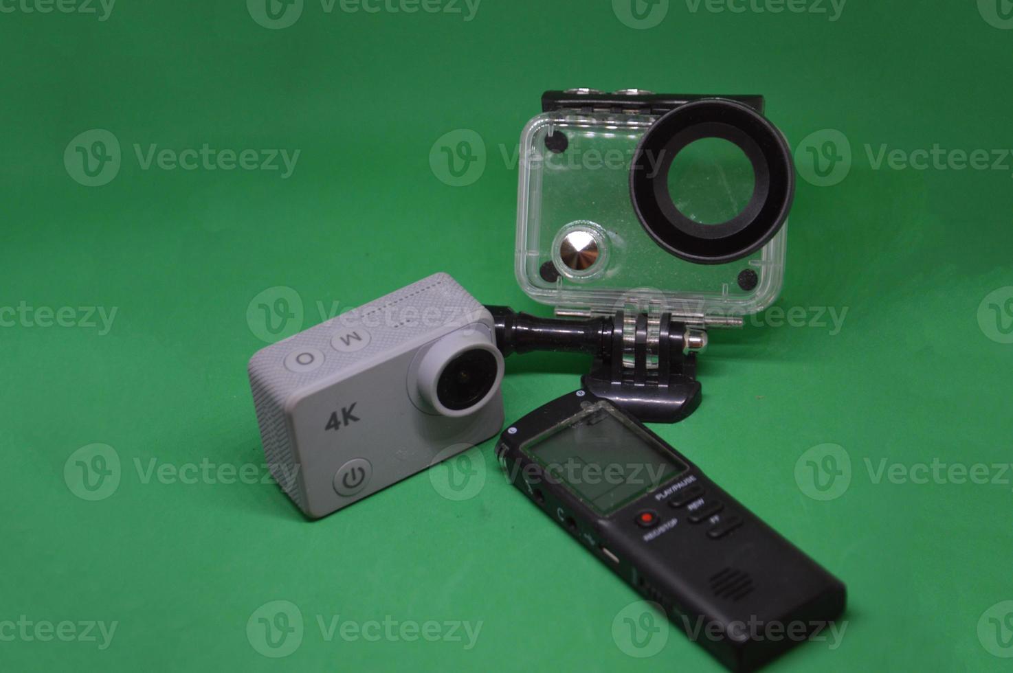 Action camera and accessories for shooting videos and photos while traveling