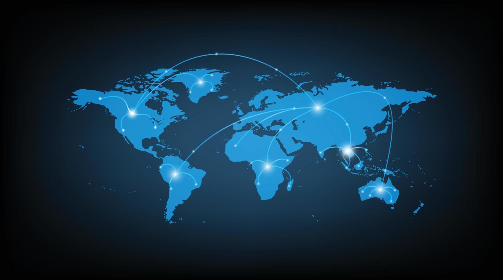 Global network connection. World map point and line composition concept of global business. Vector Illustration