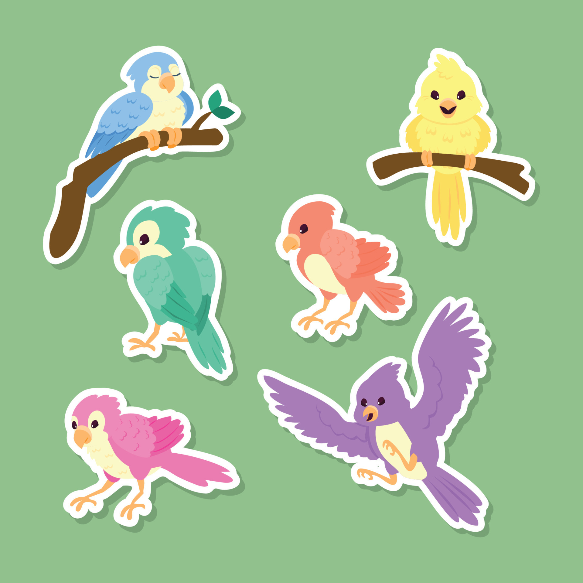 Cute Bird Stickers 8933905 Vector Art at Vecteezy