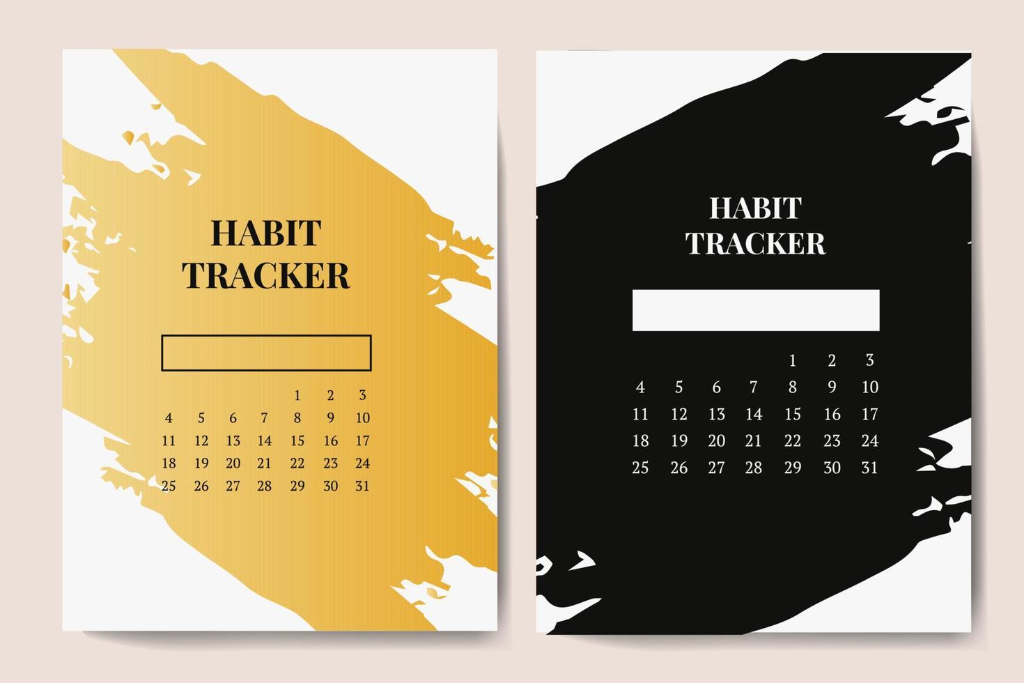 Vector template for tracking printing habits. A4 notebook page with texture. Vector illustration design.