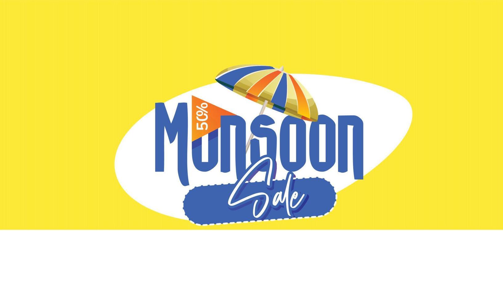 vector illustration,poster for Monsoon season With Discount Offer