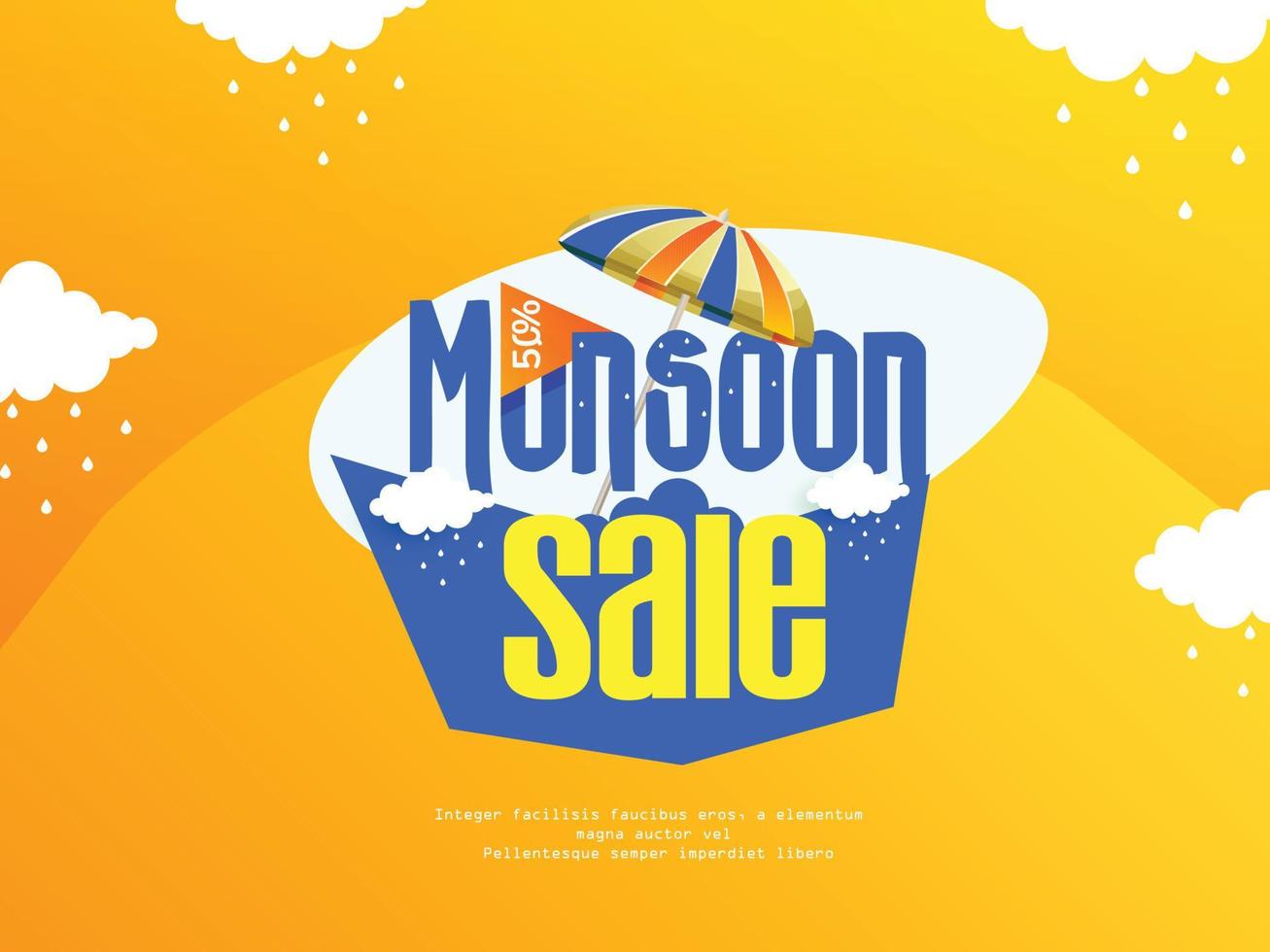 vector illustration,poster for Monsoon season With Discount Offer