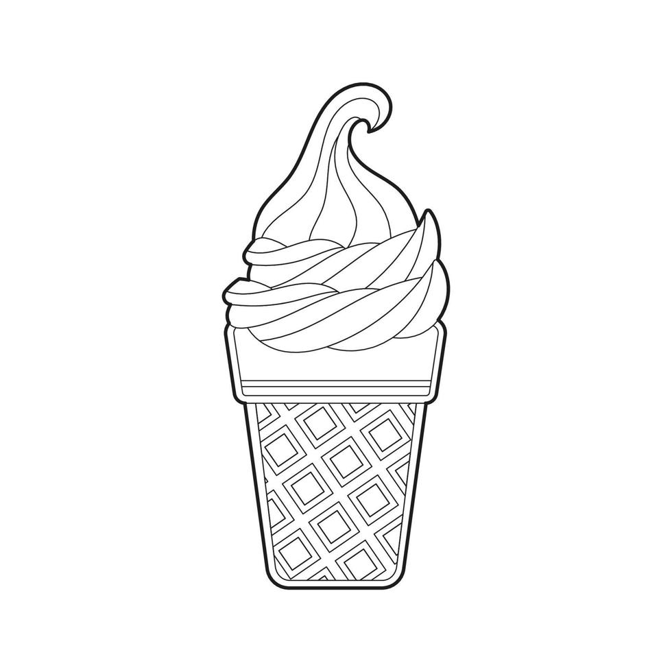 libro para colorear helado. dulces para niños vector