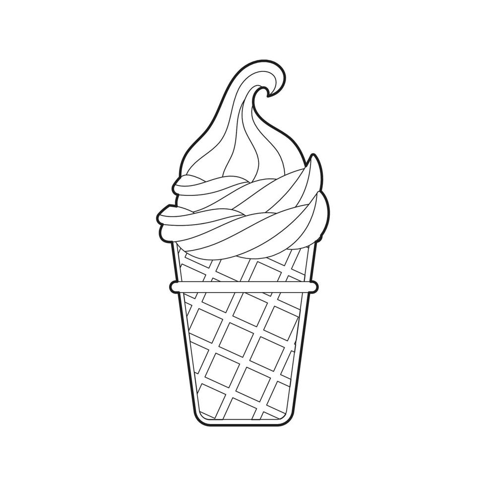 libro para colorear helado. dulces para niños vector