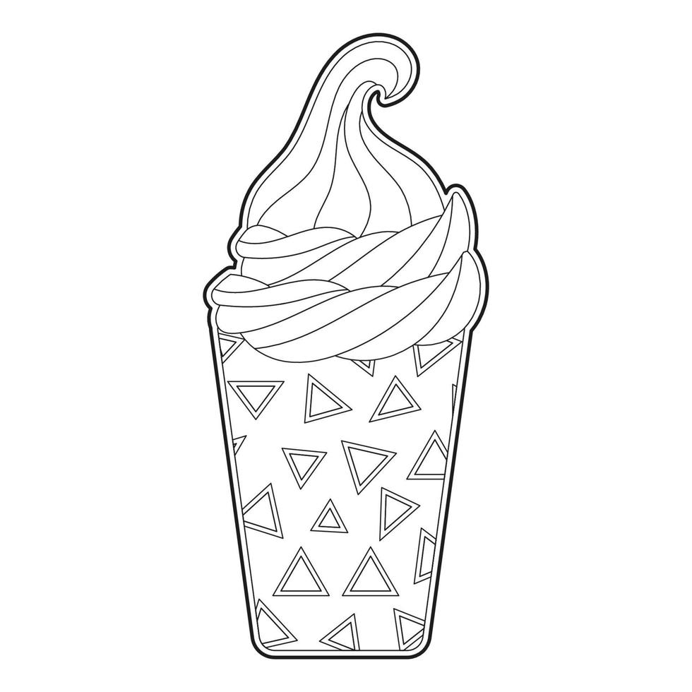 Ice Cream cone coloring book. Children's sweets. antistress vector