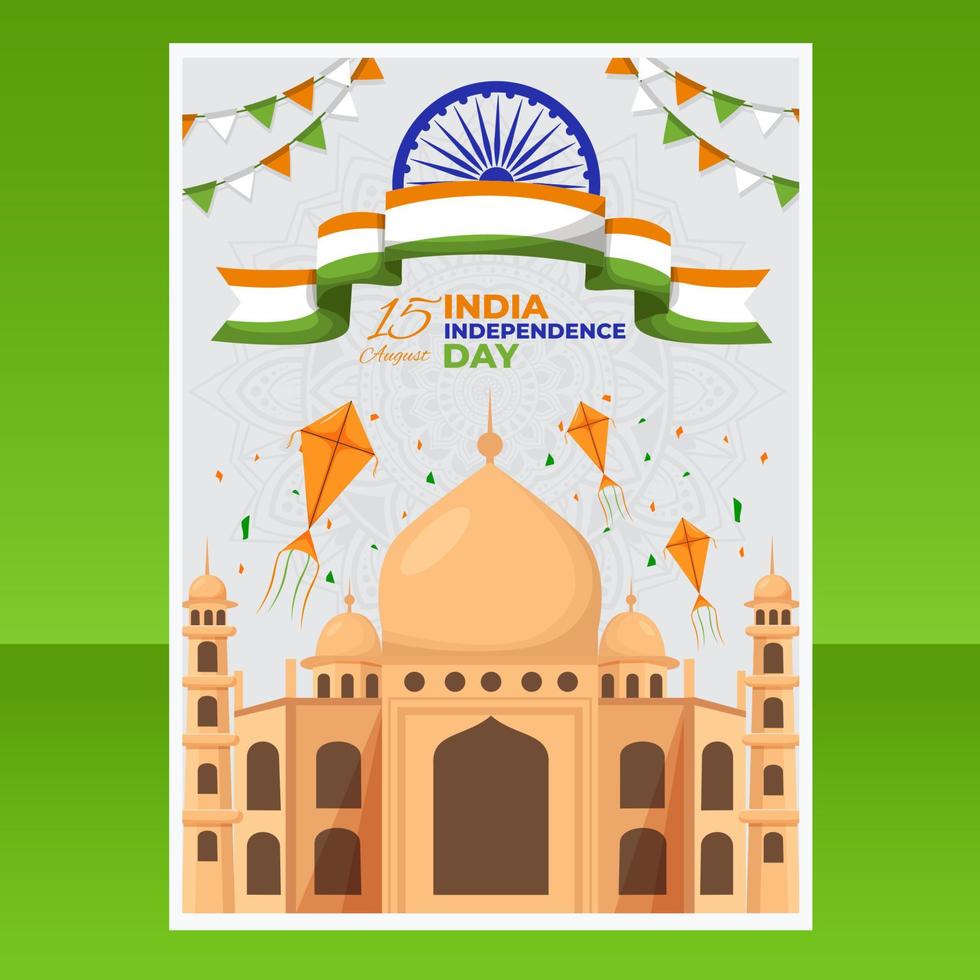 India Independence Day Poster Template vector