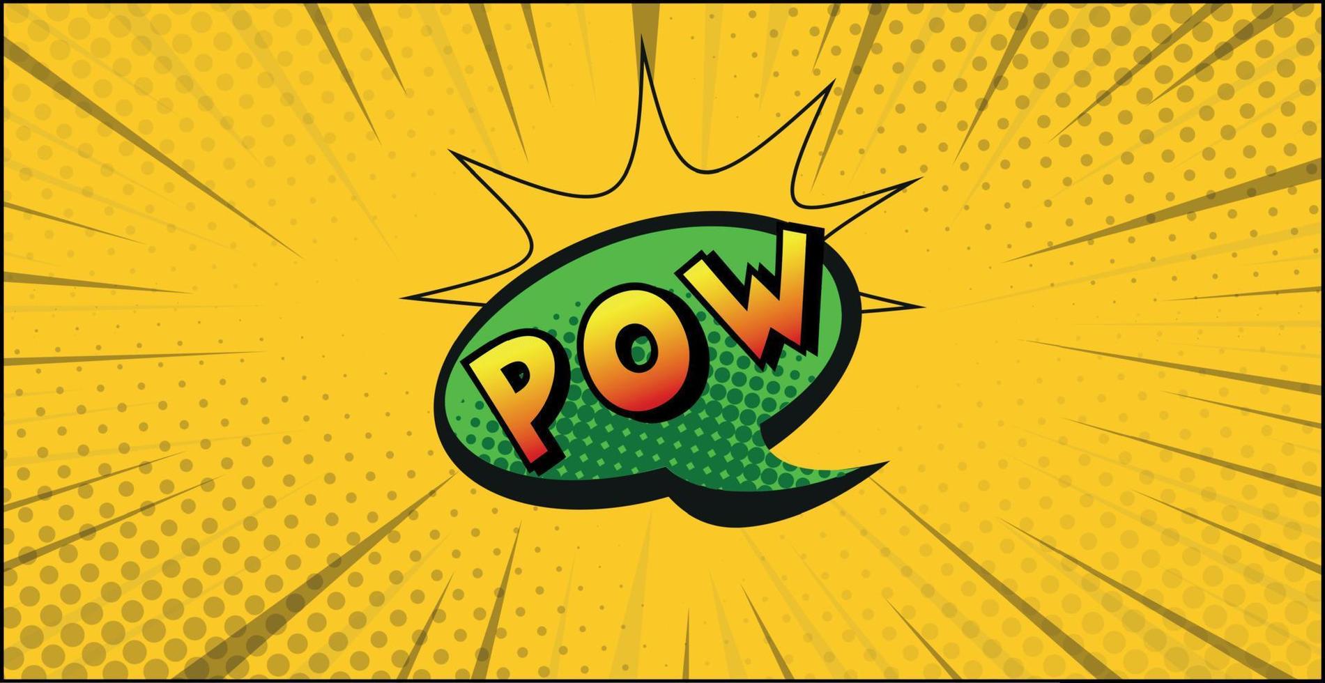 Pow de letras cómicas sobre fondo blanco - vector