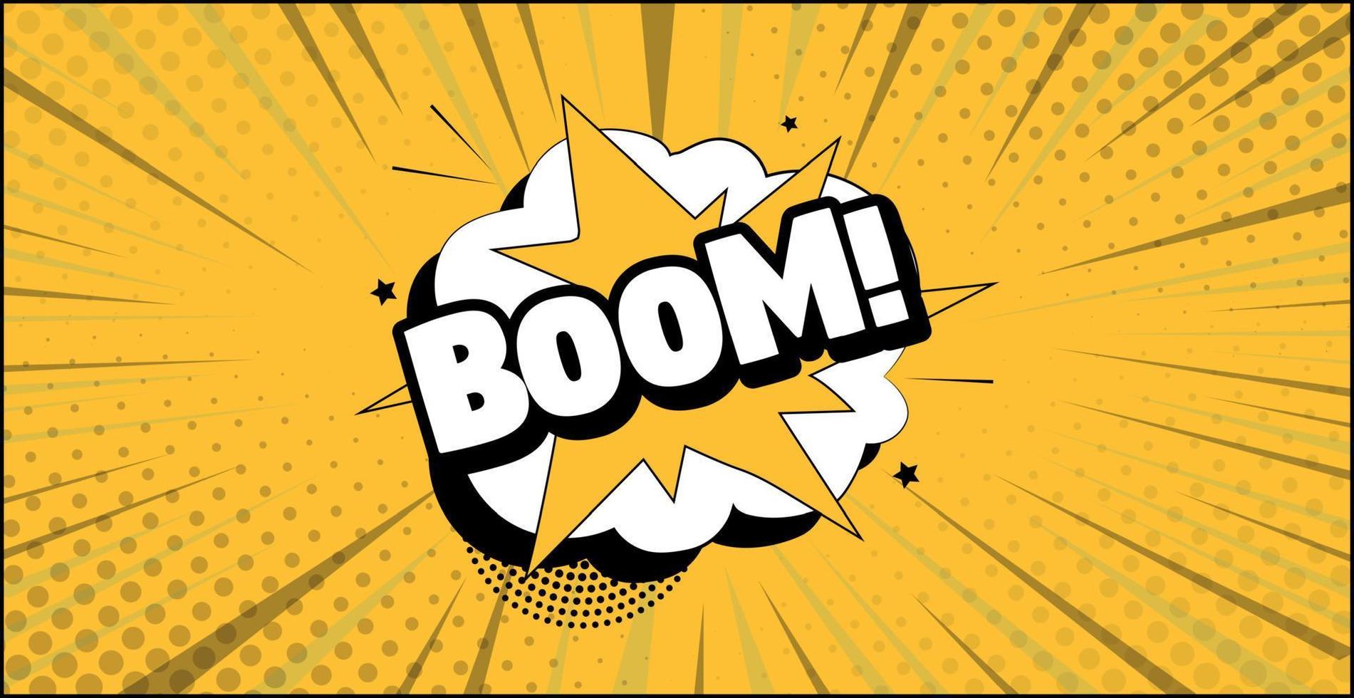 boom de letras cómicas sobre fondo blanco - vector