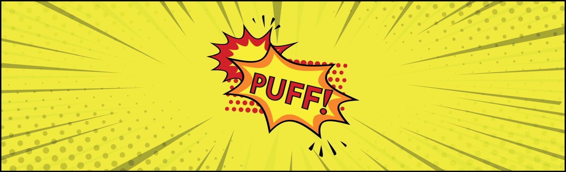 Comic lettering PUFF on white background - Vector