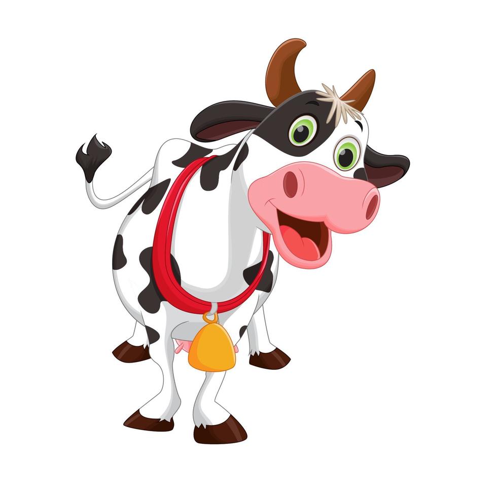 ilustración de dibujos animados de vaca linda vector