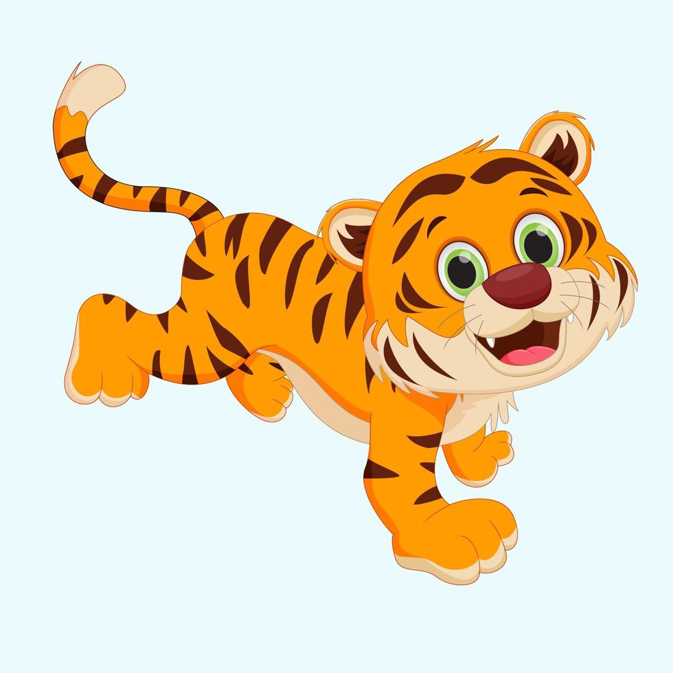 linda caricatura de tigre. ilustración vectorial vector