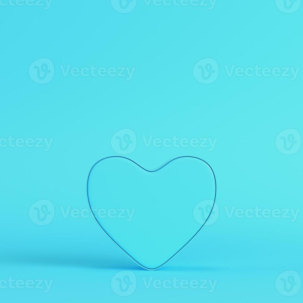 Abstract heart shape on bright blue background in pastel colors photo