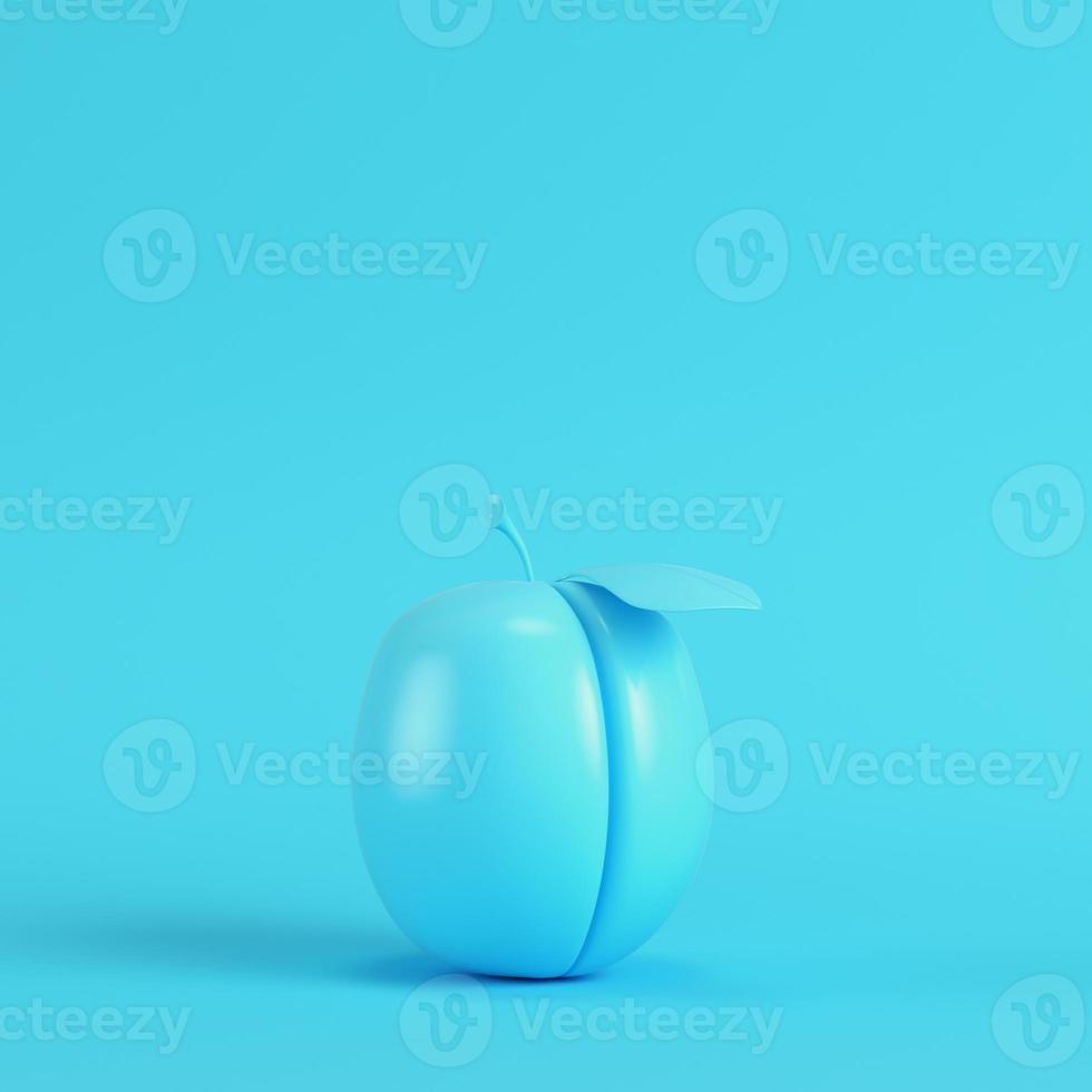 Plum on bright blue background in pastel colors photo