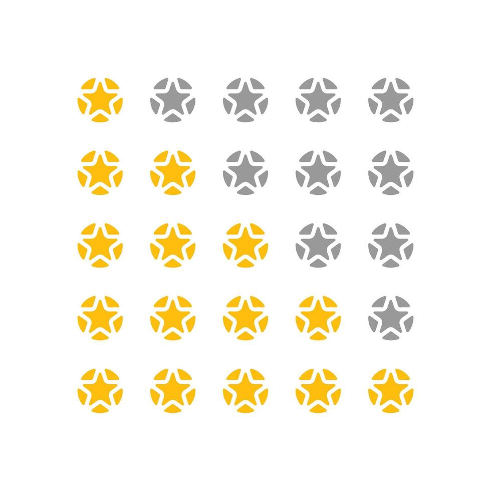 star icon black set, rating icon black set icon vector