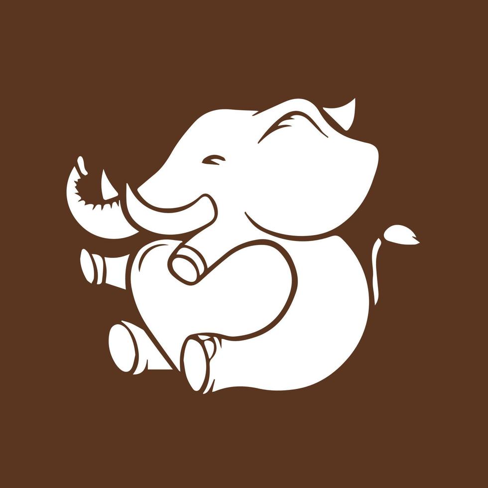 lindo bebé elefante con amor dibujos animados estilo dibujado a mano ilustración vectorial libre vector