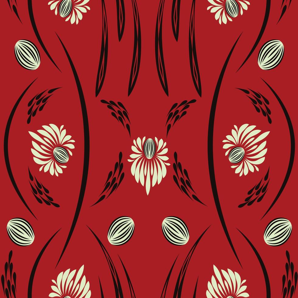 Folk flowers print Floral pattern Ethnic art vector