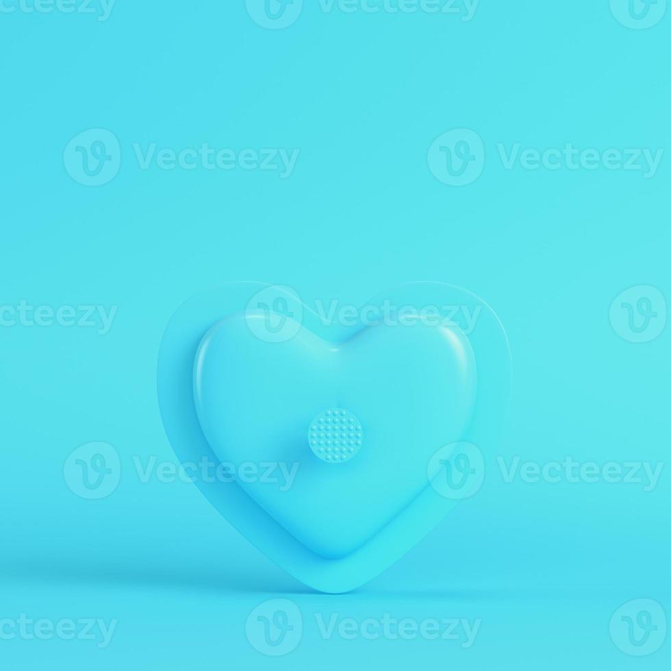 Abstract heart shape on bright blue background in pastel colors photo