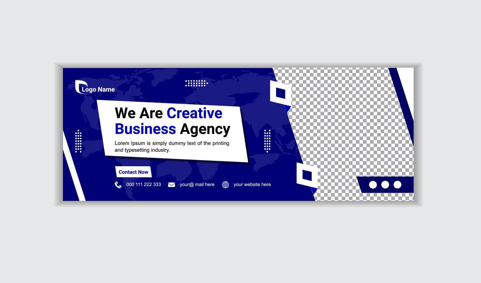 Creative corporate business web banner design and landing page social media cover or thumbnail template vector