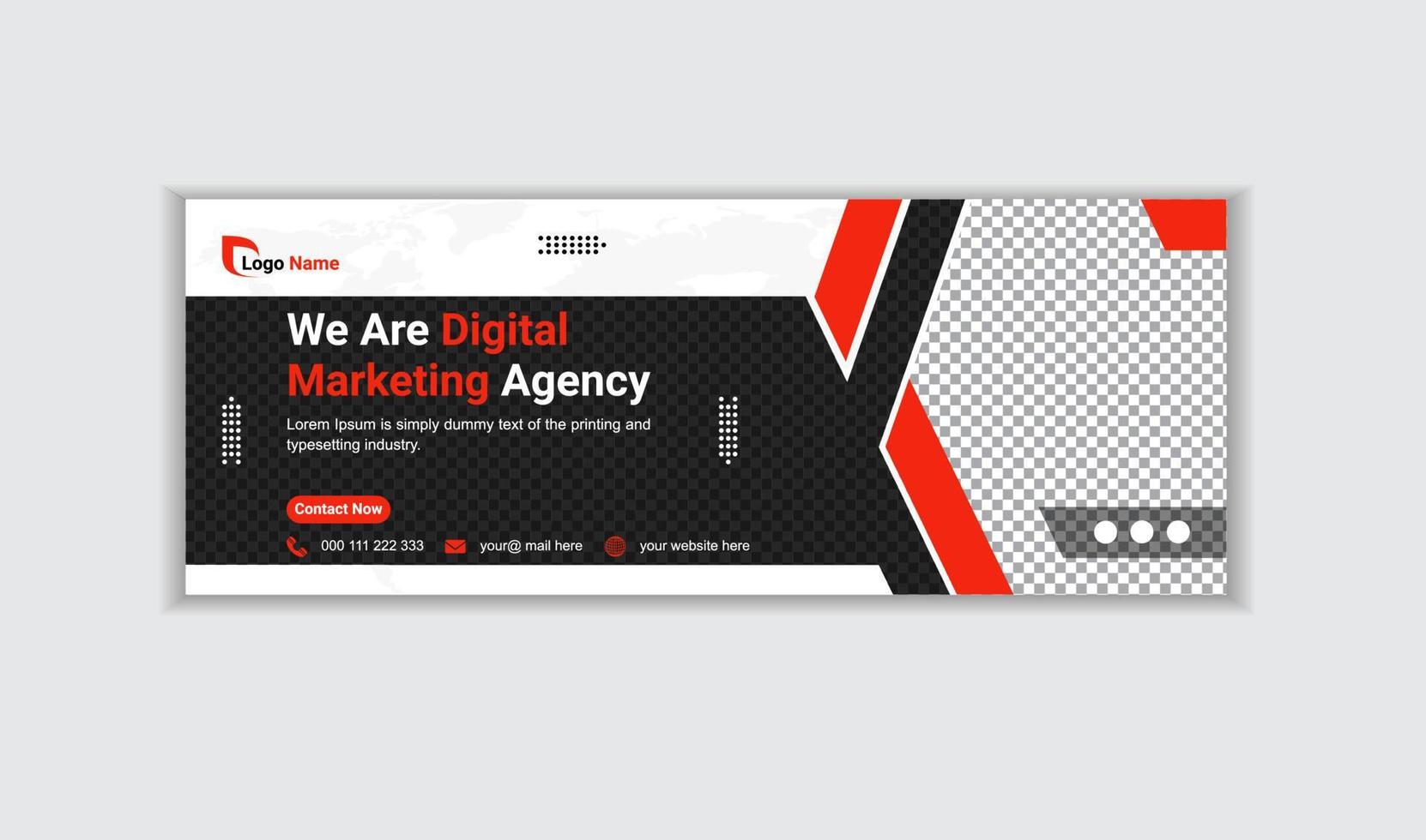 Creative corporate business web banner design and landing page social media cover or thumbnail template vector