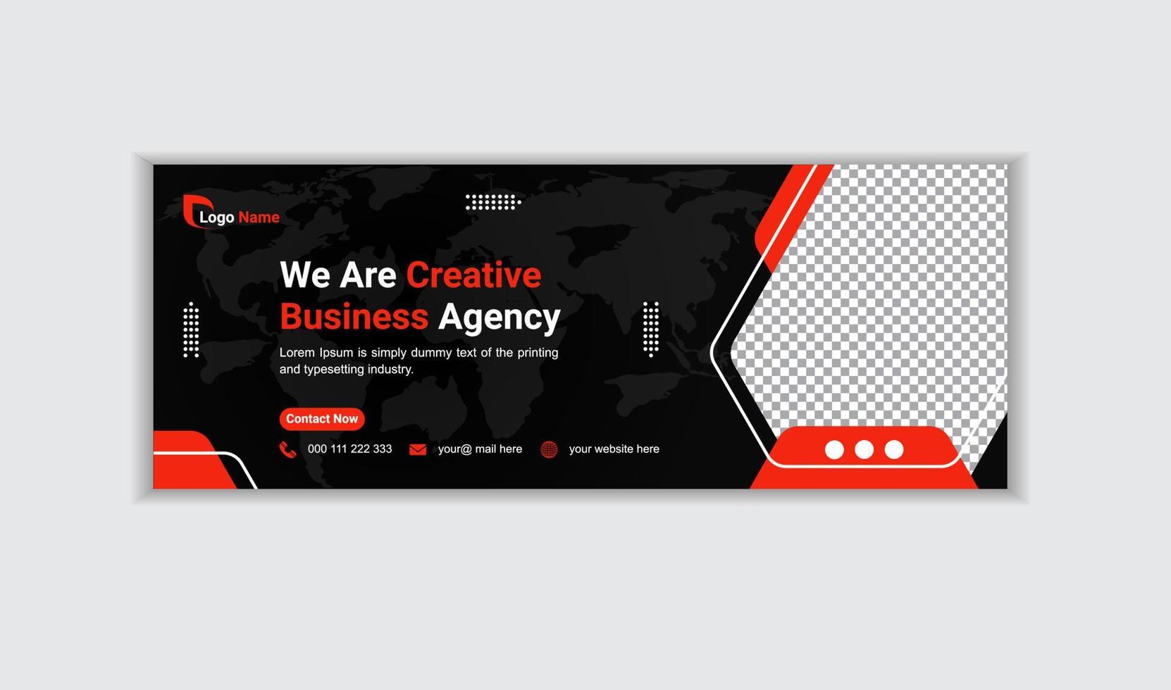 Creative corporate business web banner design and landing page social media cover or thumbnail template vector