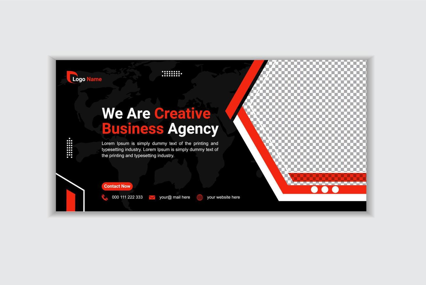 Creative corporate business web banner design and landing page social media cover or thumbnail template vector