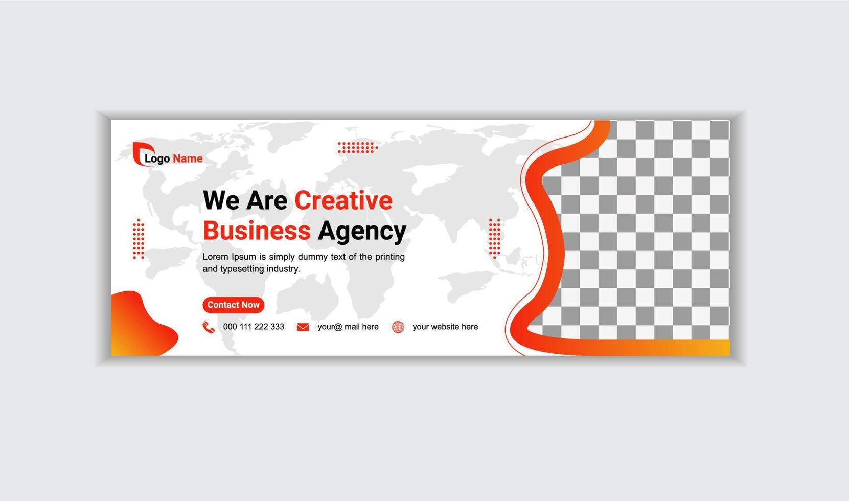 Creative corporate business web banner design and landing page social media cover or thumbnail template vector