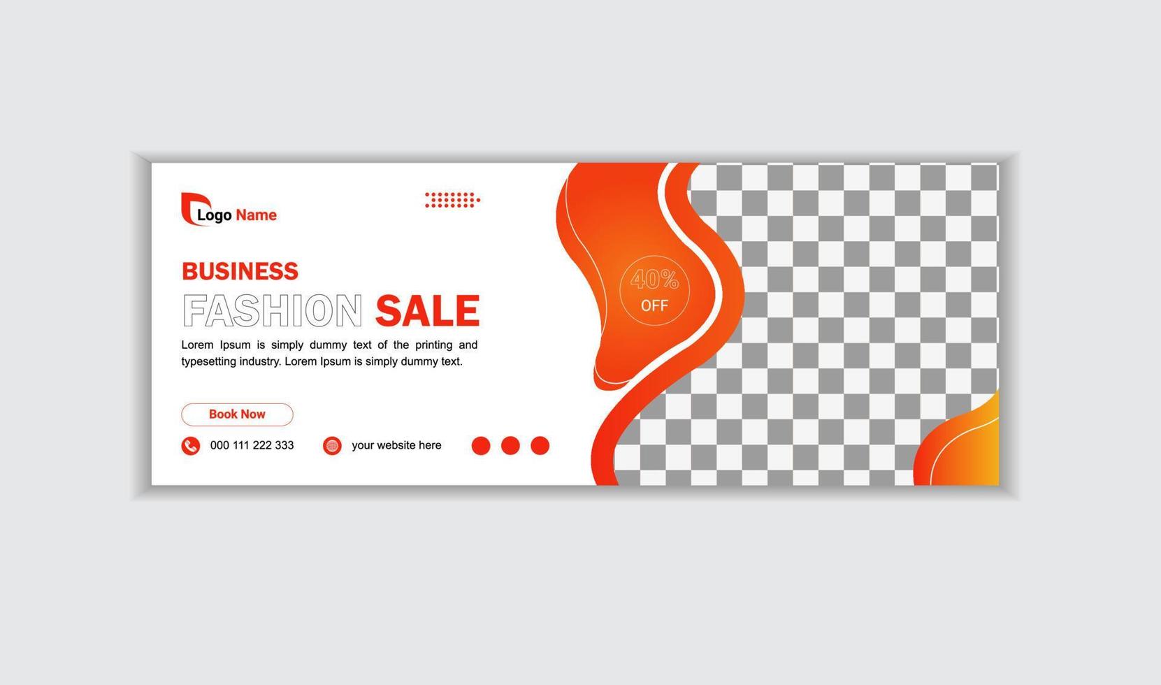 Fashion sale web banner design and landing page or social media cover design vector