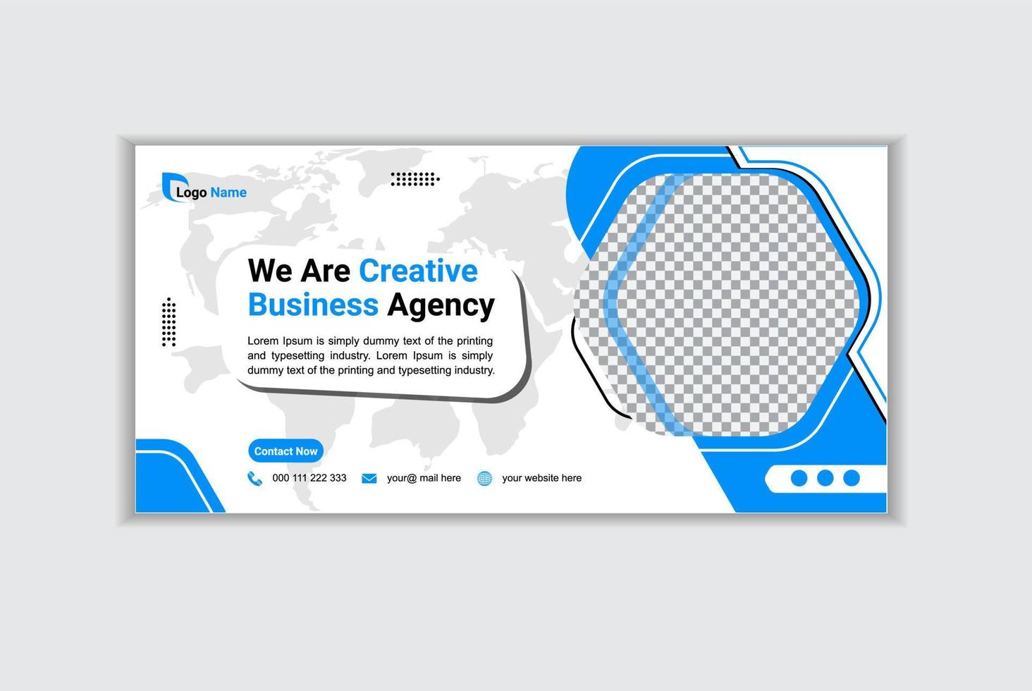 Creative corporate business web banner design and landing page social media cover or thumbnail template vector