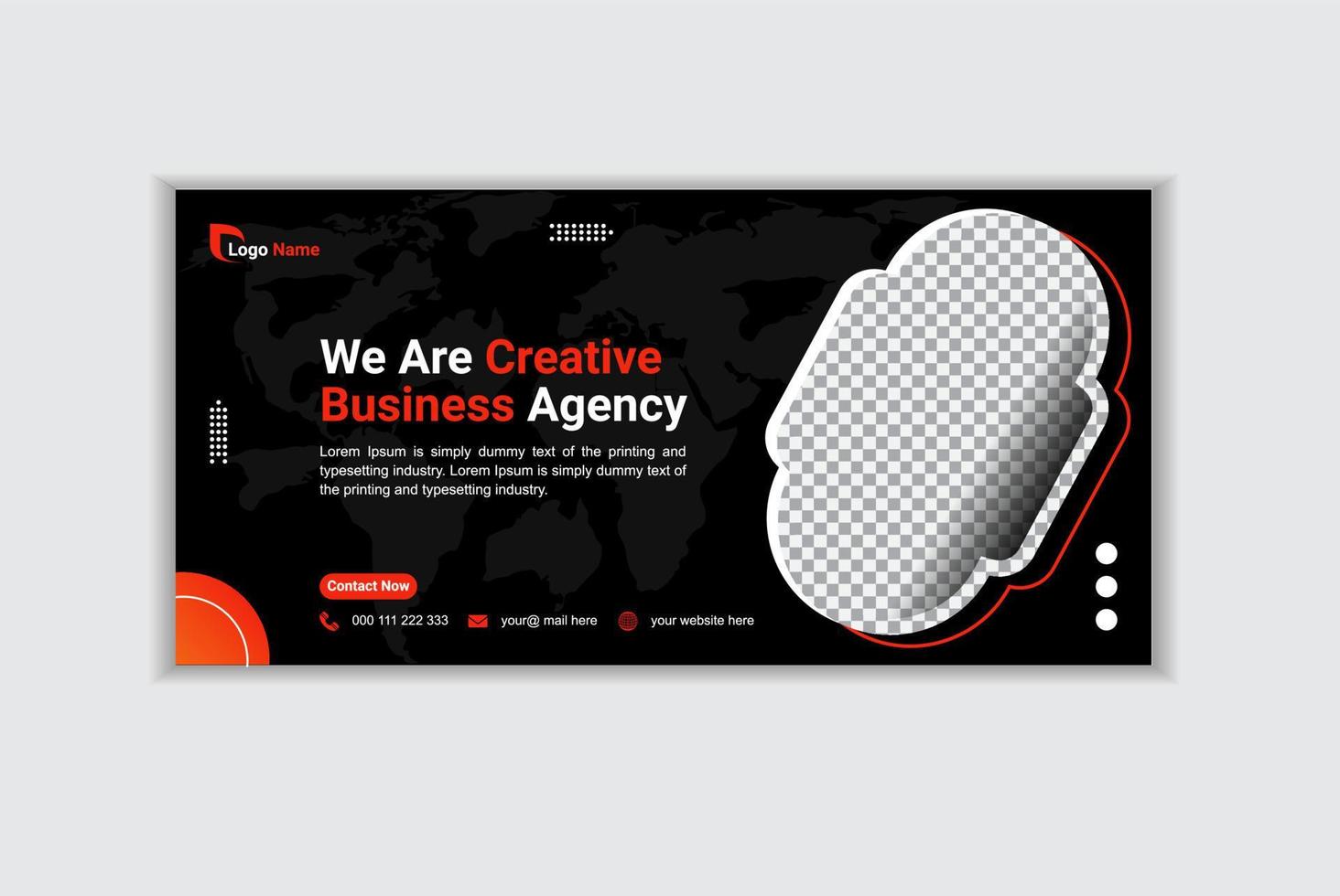 Creative corporate business web banner design and landing page social media cover or thumbnail template vector