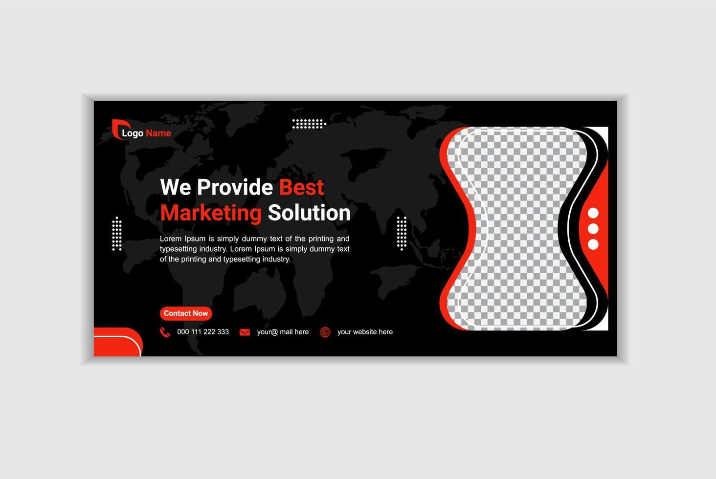 Creative corporate business web banner design and landing page social media cover or thumbnail template vector