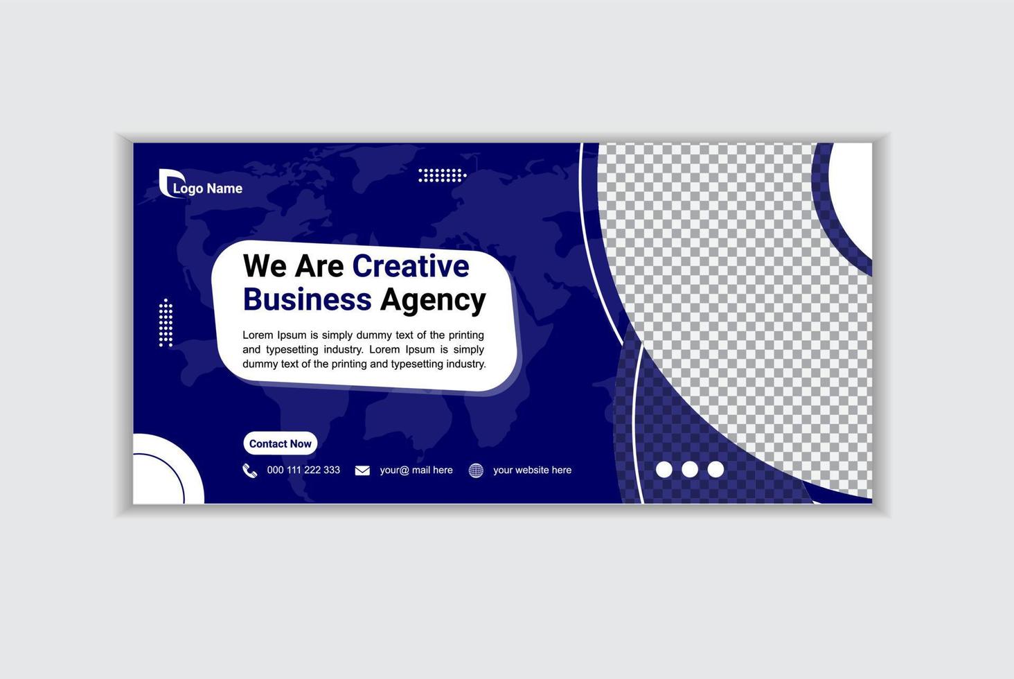Creative corporate business web banner design and landing page social media cover or thumbnail template vector
