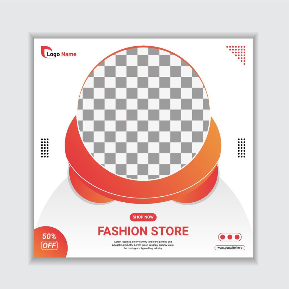 Fashion sale social media post template and sale promo vector