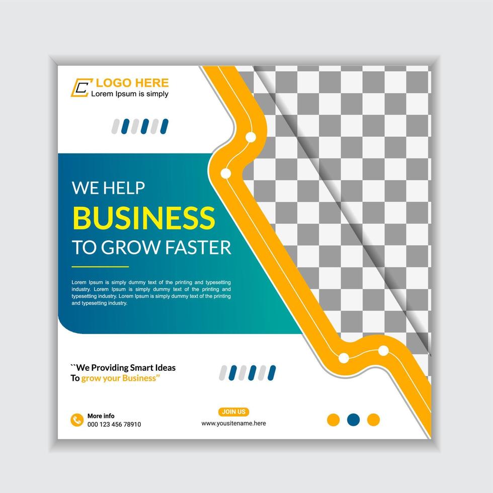 Digital marketing agency and corporate business social media post or live webinar template vector