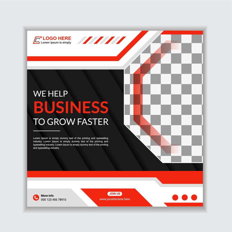 Digital marketing agency and corporate business social media post or live webinar template vector