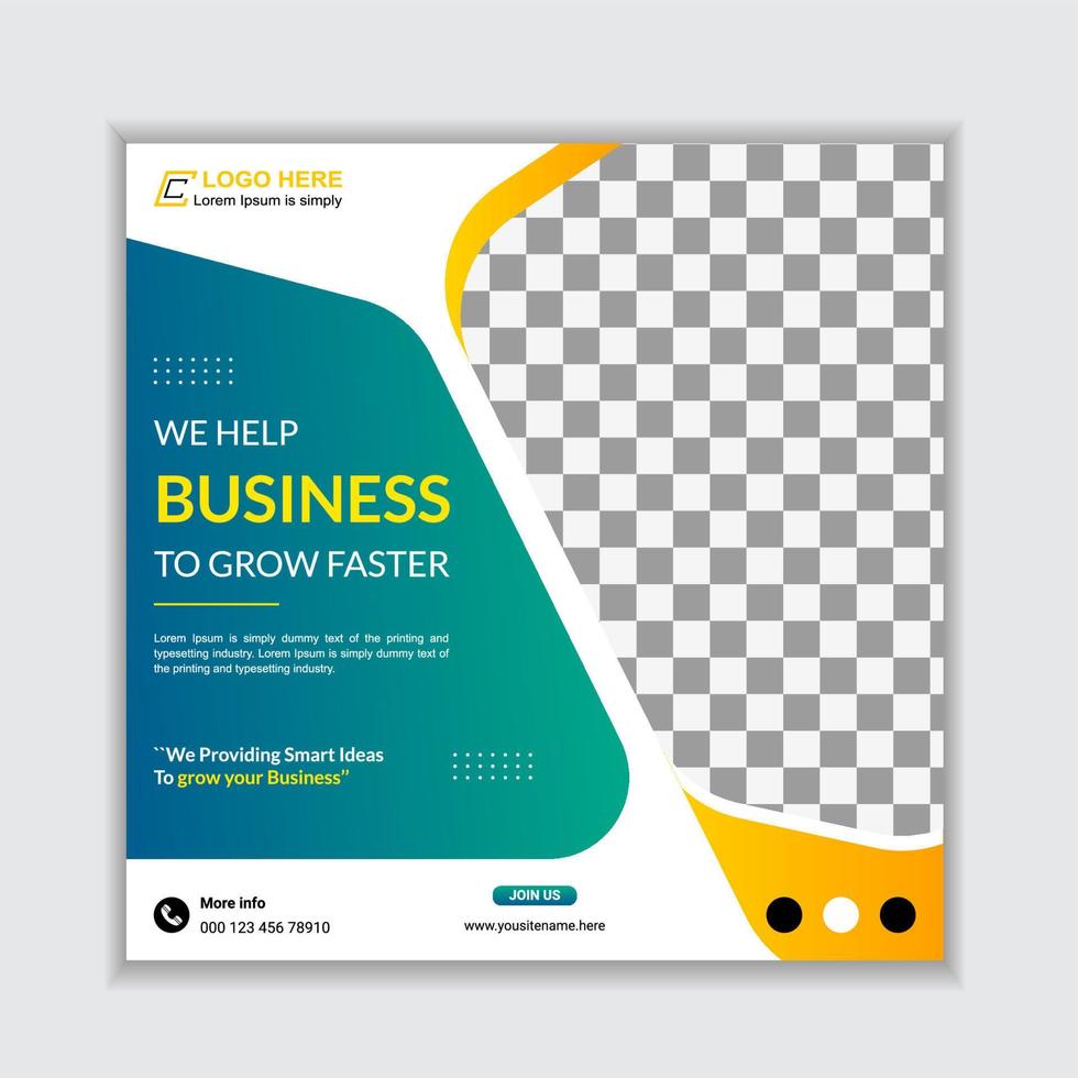 Digital marketing agency and corporate business social media post or live webinar template vector