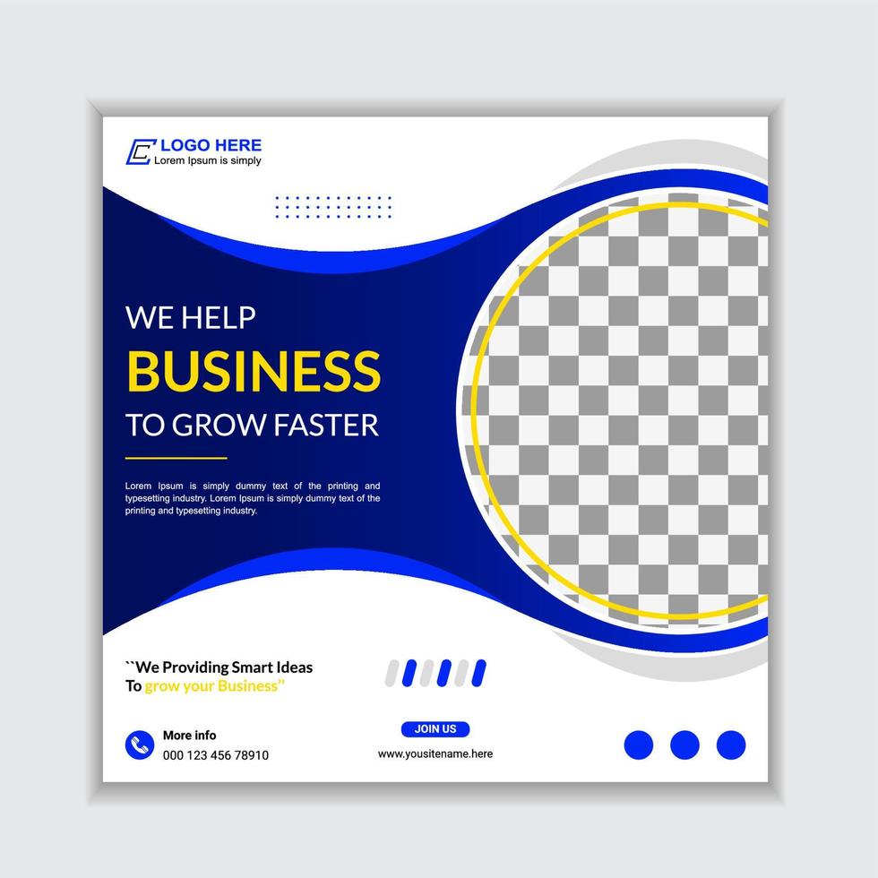 Digital marketing agency and corporate business social media post or live webinar template vector