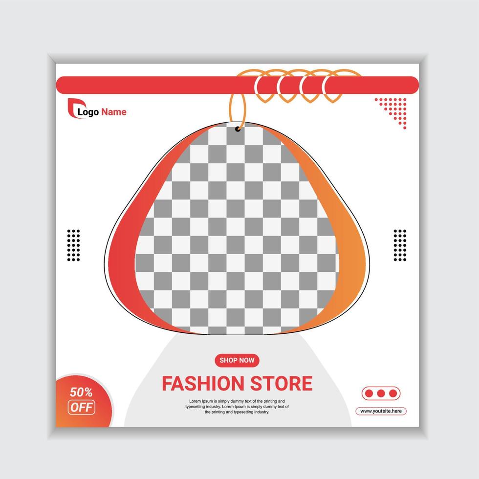 Fashion sale social media post template and sale promo vector