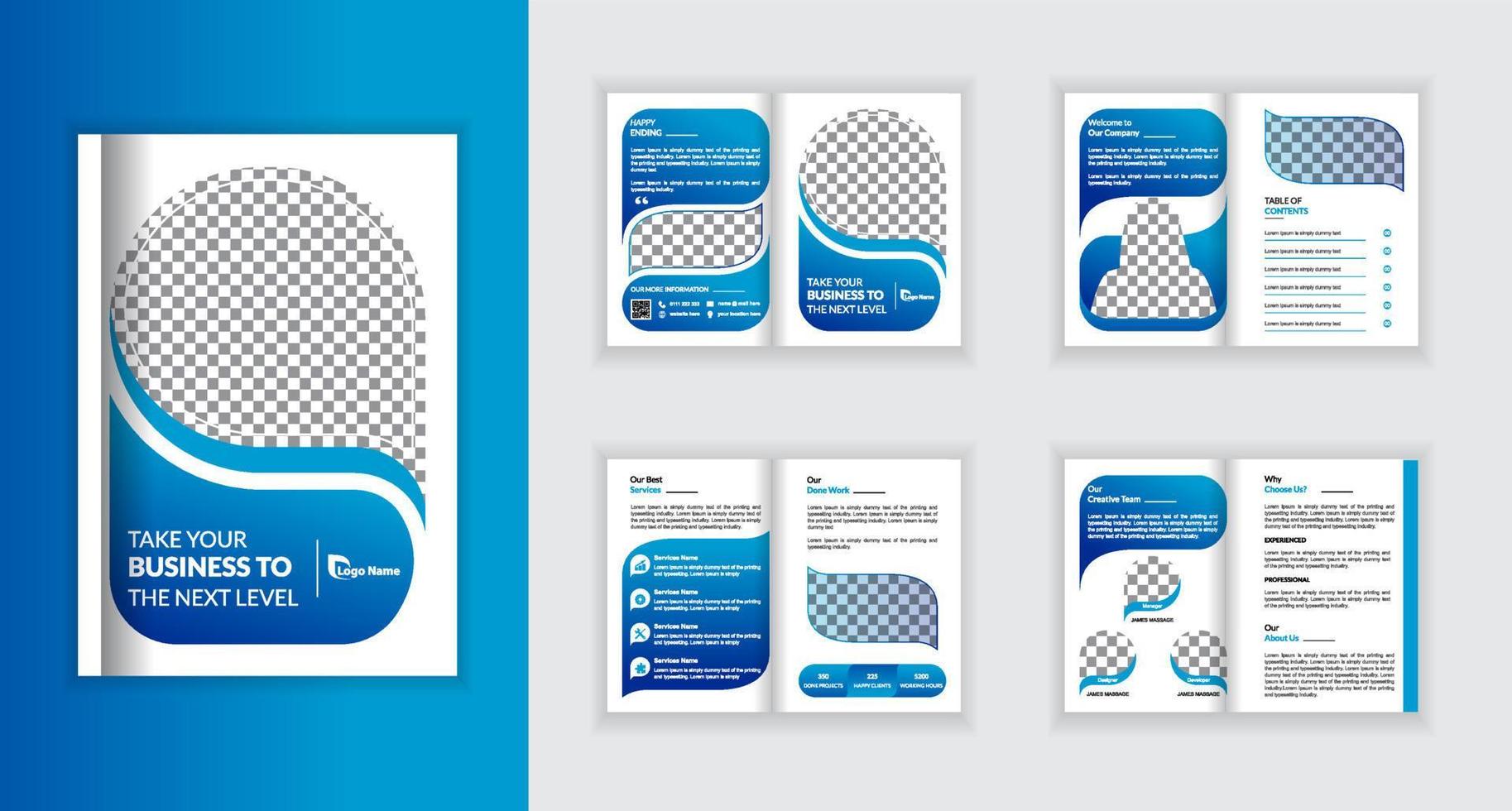 diseño de plantilla de folleto de perfil de empresa diseño de plantilla de folleto de negocios corporativos de varias páginas vector