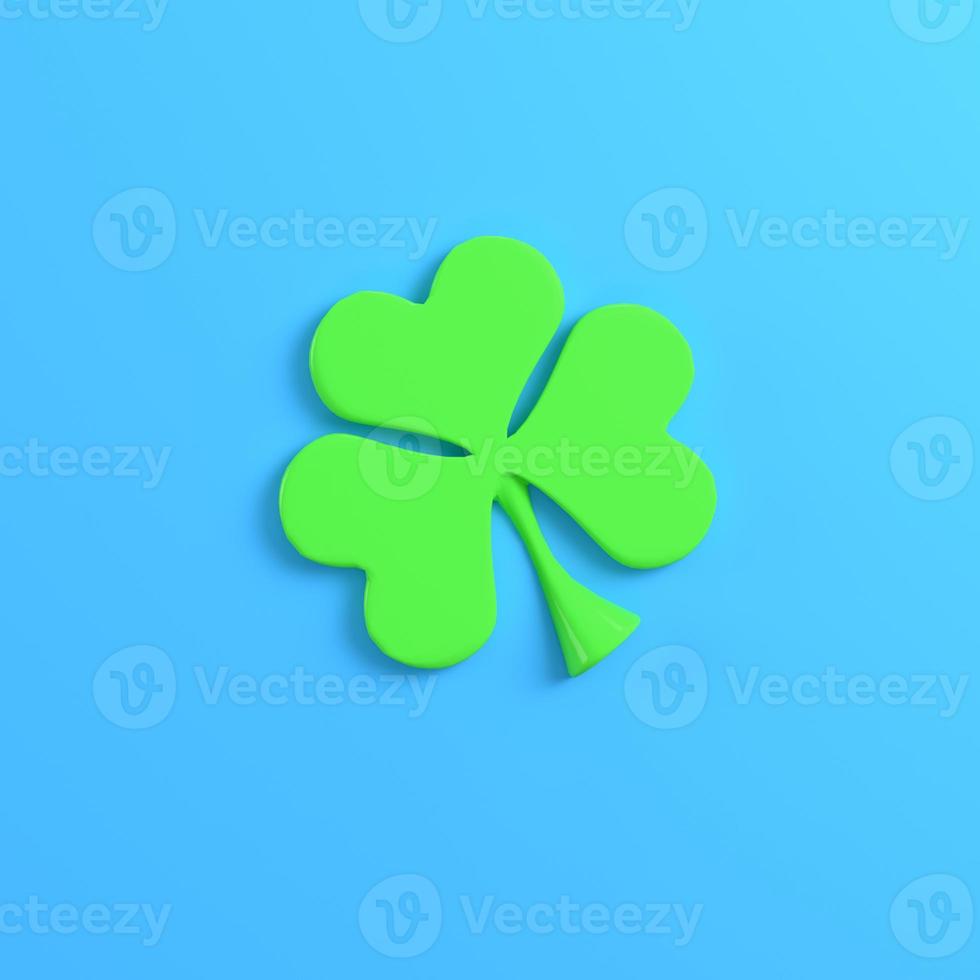 Clover on bright blue background photo