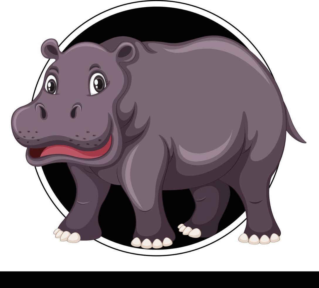 Hippo Character Animal Vector Design