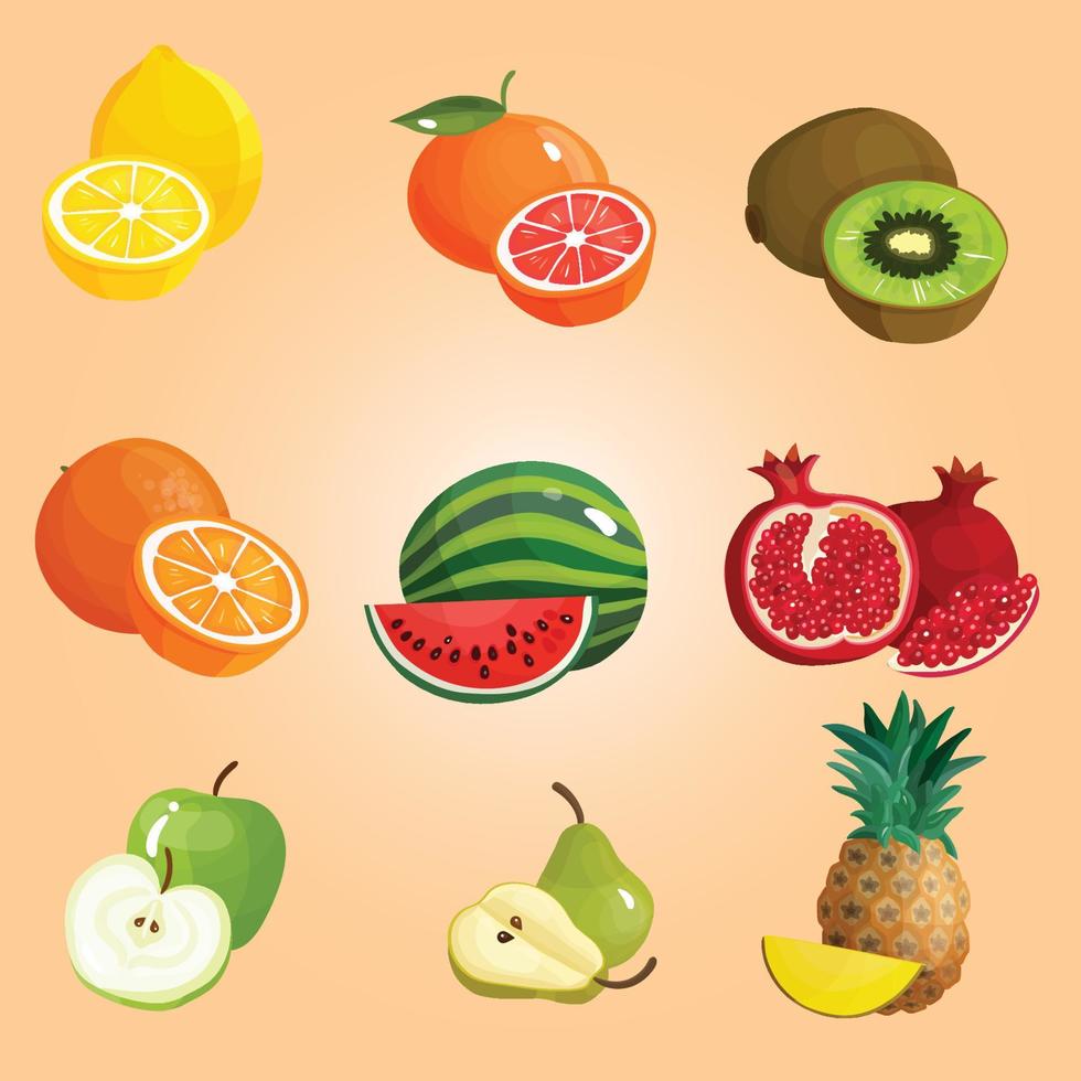 diseño de elemento de patrón de frutas vector