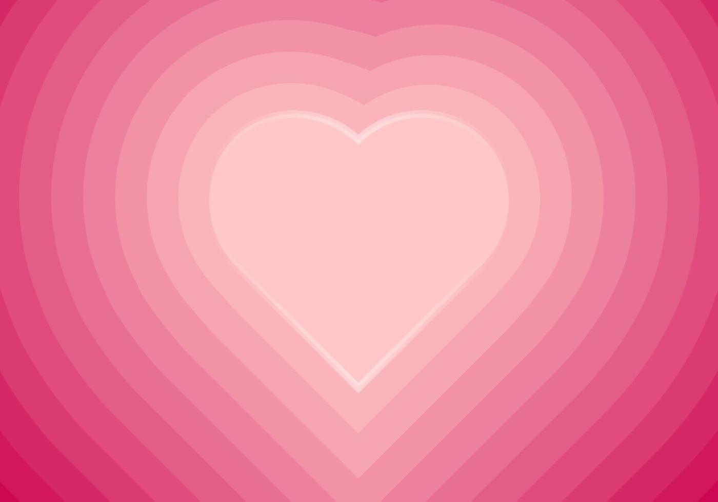 corazones concéntricos fondo rosa degradado vector