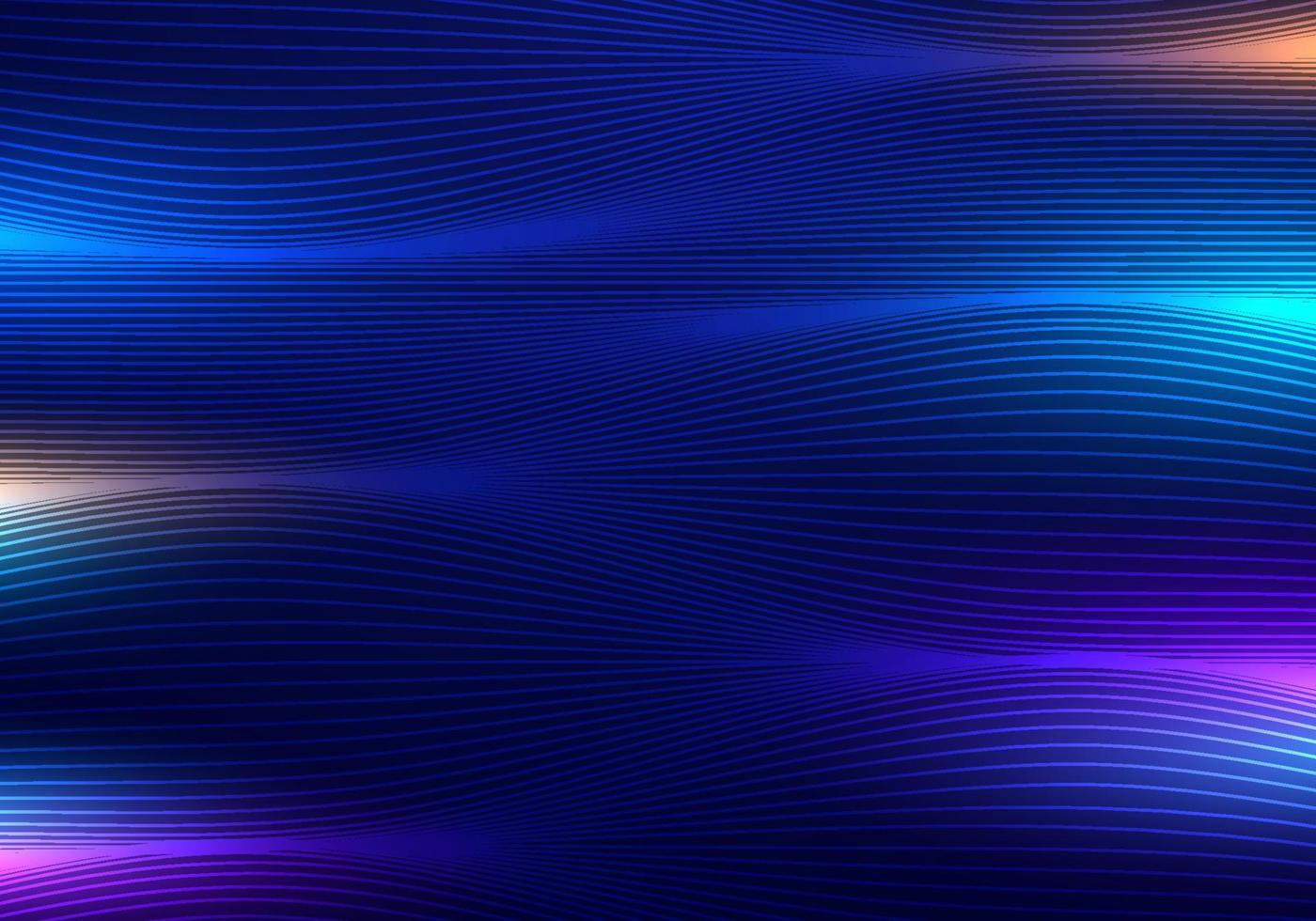 Abstract technology futuristic cyberpunk concept wave lines with glowing neon color vector